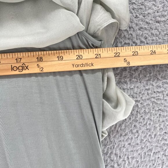 Soft Surroundings Dress Women Extra Large Petite Morlaix Sage Green Silk Chiffon - Picture 8 of 11